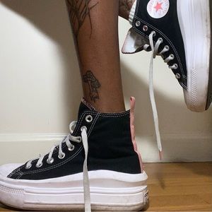 platform converse with pink detailing